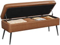 VASAGLE Storage Ottoman Bench, PU Leather, Steel Legs by VASAGLEbySONGMICSHOME