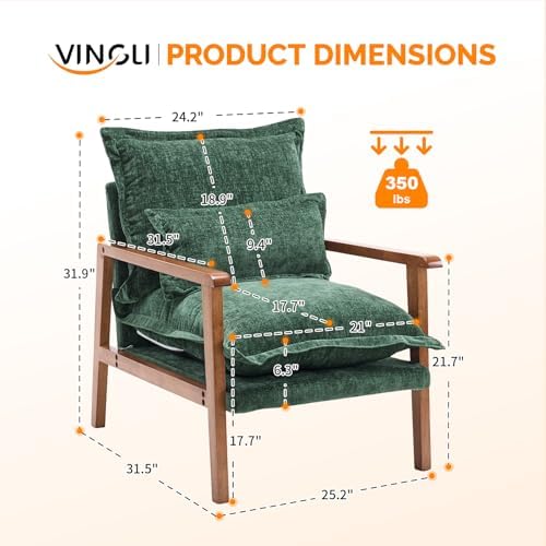 VINGLI Mid-Century Modern Cloud Accent Armchairs set of 2 - Image 2