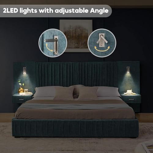 King Size Chenille Platform Bed - Image 6