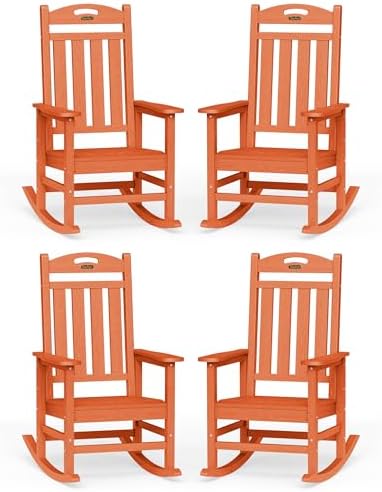 Outdoor Rocking Chairs Set of 4, Oversized Rocking Chair, All Weather by Suunyn