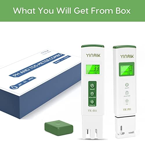 YINMIK pH Meter Water TDS Tester Combo Pool pH Tester EC Test Hydroponics - Image 7