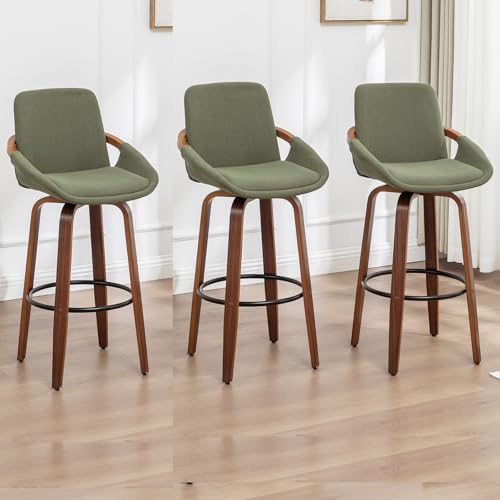 LUNLING 25.6" Counter Height Bar Stools Mid Century Modern Retro Bar Chairs - Image 6