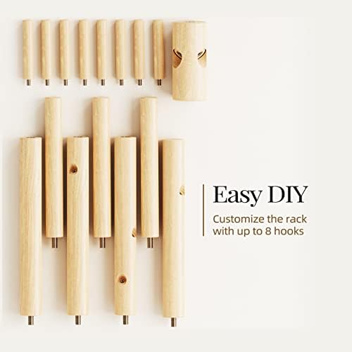 Pipishell Solid Wooden Coat Rack Freestanding - Image 6