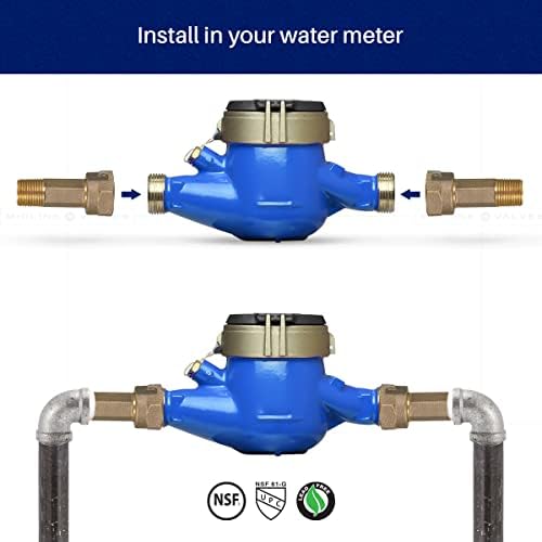 Midline Valve XND1011-OM Brass Water Meter Coupling Adapter Pipe Fitting; - Image 5