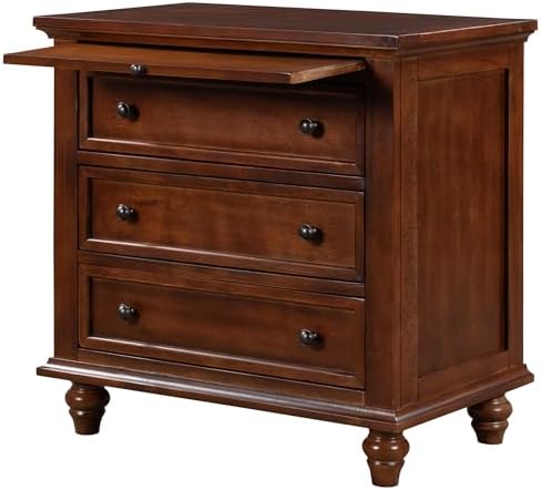 LUMISOL 27.6'' Nightstand with Pine Wood Veneer & 3 Drawers - Image 6