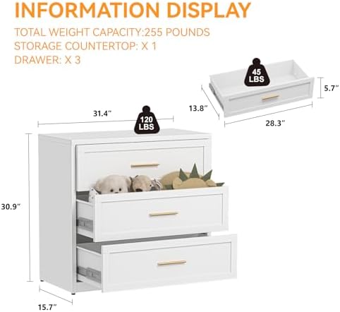 COFaR Metal Dresser for Bedroom, Dressers & Chests of Drawers for Nightstand - Image 2