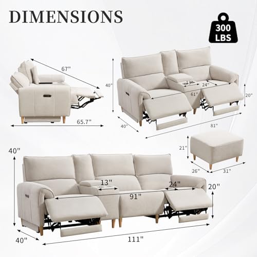 ANJ Power Recliner Sofa Cloud Couches - Image 2