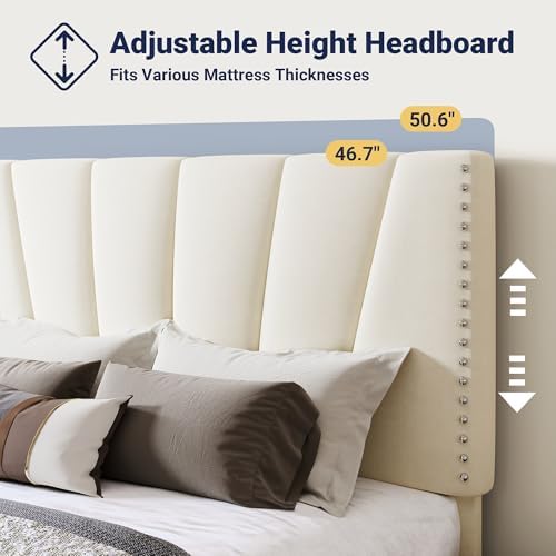Allewie King Size Velvet Platform Bed Frame - Image 4