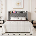 Allewie Full Bed Frame, Storage Headboard & Charging Station by Allewie
