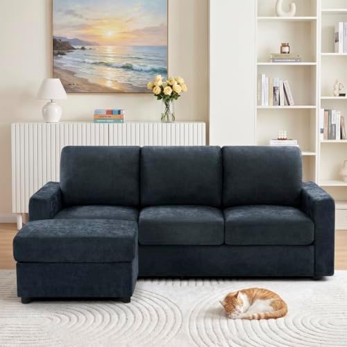 84” Chenille 3-Seater Sofa W/Movable Ottoman - Image 3