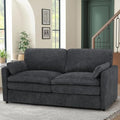69” Chenille Love seat Sofa w/Arm Pillows, Dark Grey by ACMEASE