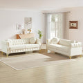 JEEOHEY 2 Pieces Mid Century Modern Chesterfield Sofa Set, Upholstered Button by JEEOHEY