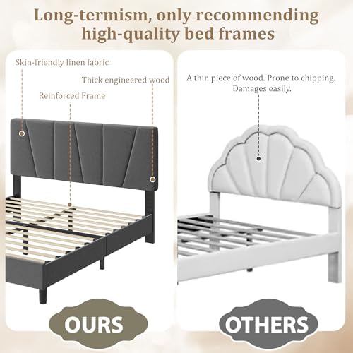 Full Size Upholstered Platform Bed Frame - Image 6