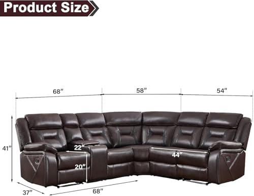 EBELLO Manual Reclining Sectional Sofa - Image 2