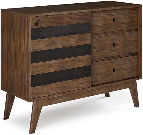 SIMPLIHOME Clarkson 48" Solid Acacia Cabinet in Rustic Natural Aged Brown by SimpliHome