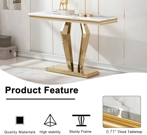 Henf 47in Faux Marble Console Table - Image 6