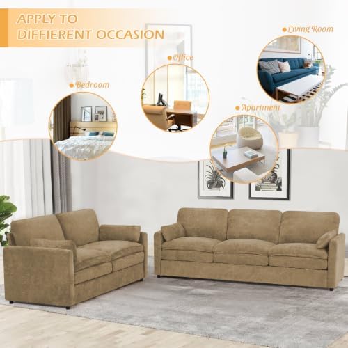 69” Chenille Love seat Sofa w/Arm Pillows - Image 7