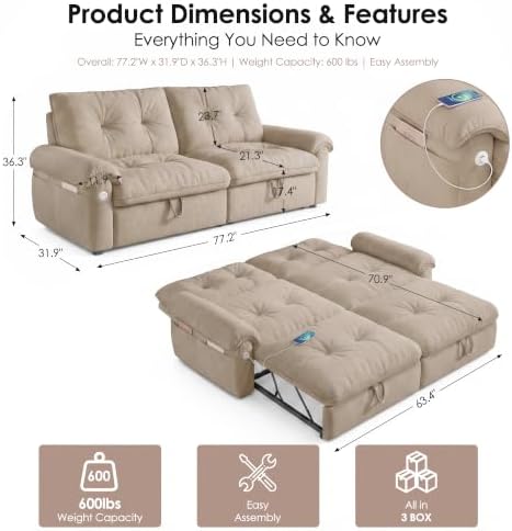 Queen Sleeper Sofa Bed - Image 2