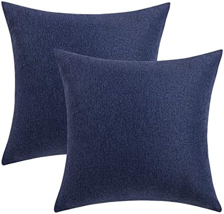 MIULEE Decorative Outdoor Pillow Covers Waterproof 12x12 Navy - Image 6