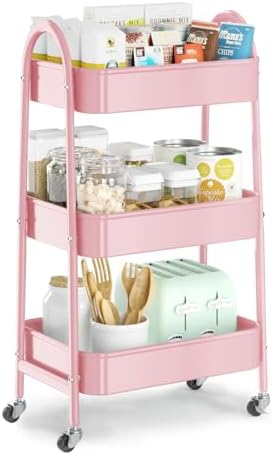 EAGMAK 3 Tier Utility Rolling Cart, Metal Storage Cart by EAGMAK