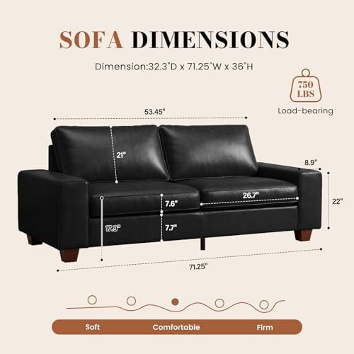 COUCHOICE Modern Faux Leather Loveseat Sofa Couch - Image 2