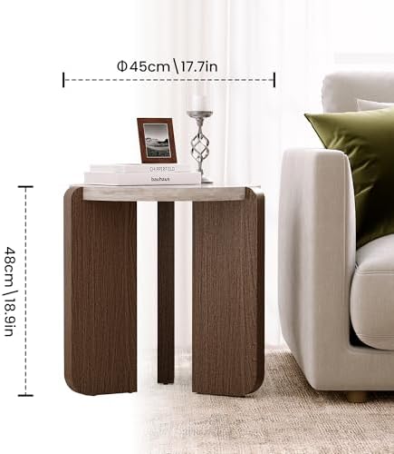 SUNBURY Coffee Table and End Table Sets, Round Marble Modern 3-Piece Living - Image 2