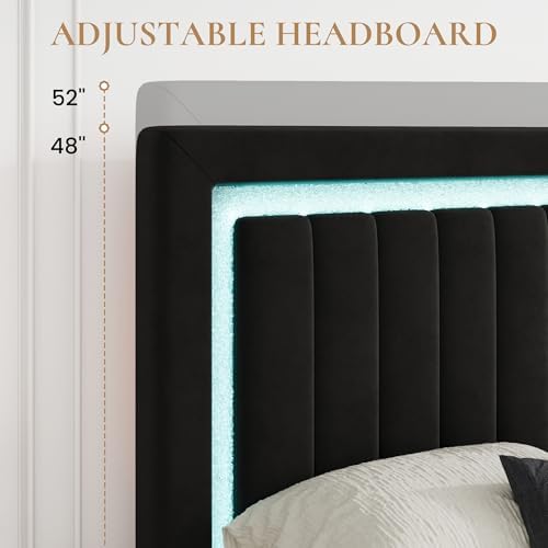 SHA CERLIN Queen Size Velvet Bed Frame - Image 7