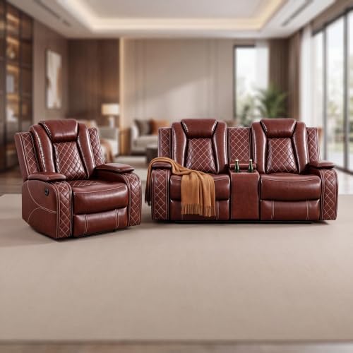 Leather Power Recliner Sofa Set - Image 4