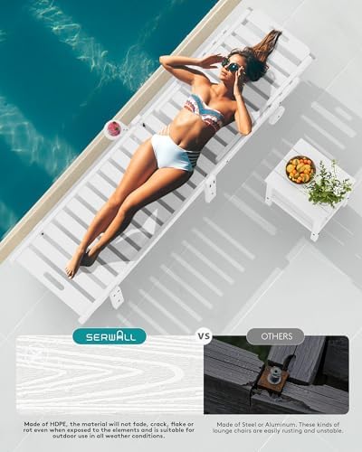SERWALL HDPE Outdoor Chaise Lounge Set of 4 - Image 6