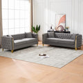 Velvet Chesterfield Button Tufted Sofa Set, Upholstered Comfy Sofa by VIDEVIK