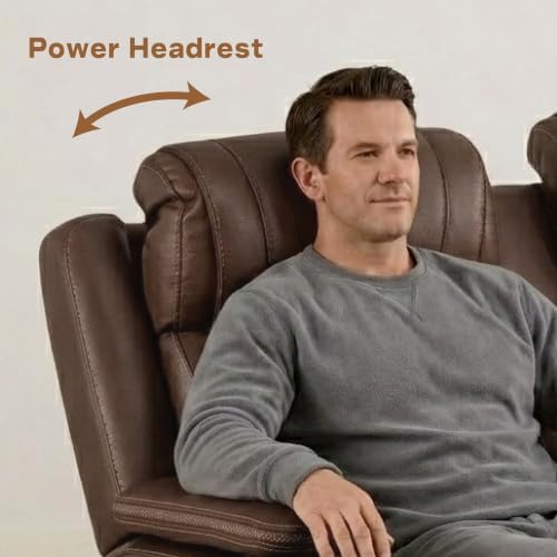 Watson & Whitely Power Reclining Sofa 3-Seat, Genuine Leather Cafe Brown - Image 7