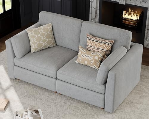 Oversized Modular Sectional Sofa Loveseat Cloud Couches Gray - Image 3