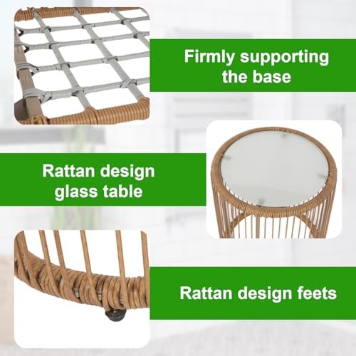 FDW 3-Piece Patio Furniture Set | White | Outdoor Wicker Furniture - Image 3
