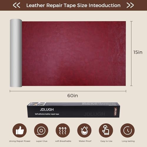 JDLUGH Leather Repair Patch Tape, 15x60 Inch - Image 3
