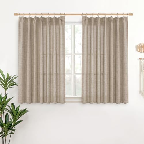 YoungsTex Oatmeal Linen Curtains 36 Inch Length by YoungsTex