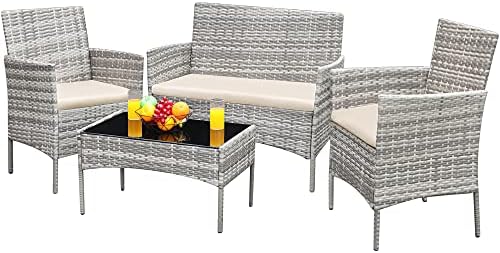 Greesum Patio Furniture 4 Pieces Conversation Sets by BuynowfromGreesum