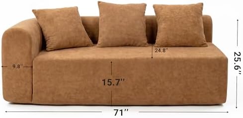 Claiks 71" Left Armrest Boneless Sectional Loveseat Sofa - Image 2