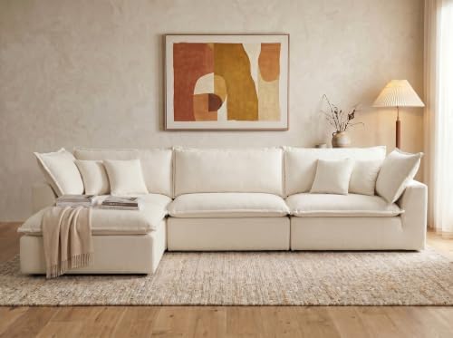 WEUP 130" Oversized Modular Sectional Sofa, L Shaped Boneless Couch - Image 2