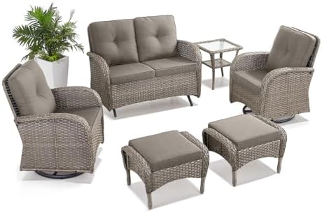 Belord 6 Pieces Wicker Patio Conversation Sets - Image 2