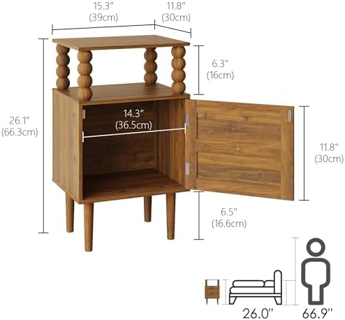Veegle Nightstand, Retro Bedside Table - Image 2