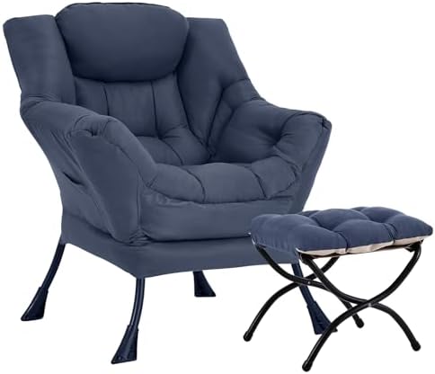Lazy Chair with Ottoman, Soft Comfy Chair by HomeEastllyHome