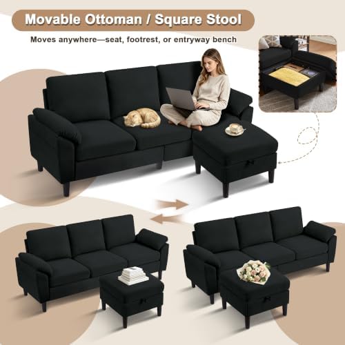 3 Pieces Sectional Sofa, Couch Set - Image 4
