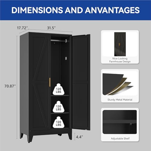COFaR Metal Wardrobe Closet - Image 3