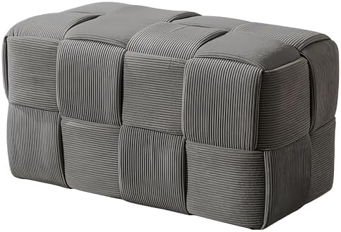 Cmishe 28" Rectangular Woven Corduroy Ottoman Footrest by Cmishe