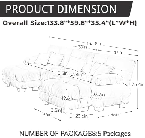 Modular Sectional Sofa for Living Room, Oversized 3 Seater Green Sectional - Image 2