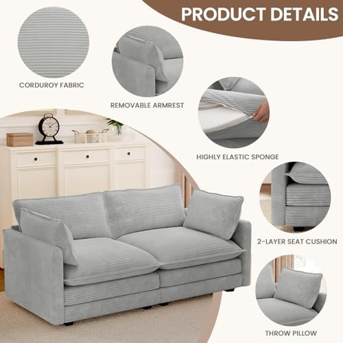 ROWHY 78'' Sectional 2 Seat Cloud Loveseat - Image 3