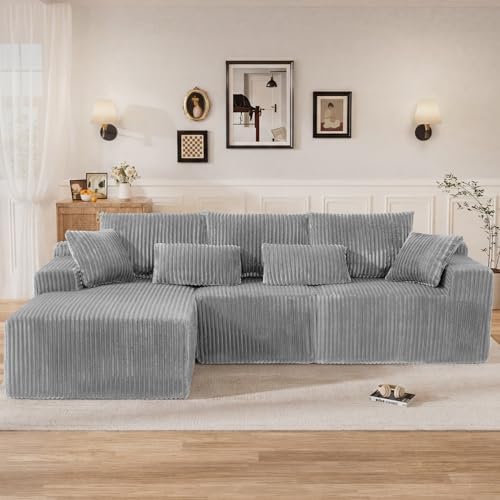 110" L Shaped Cloud Boneless Sectional Couches by Unknown