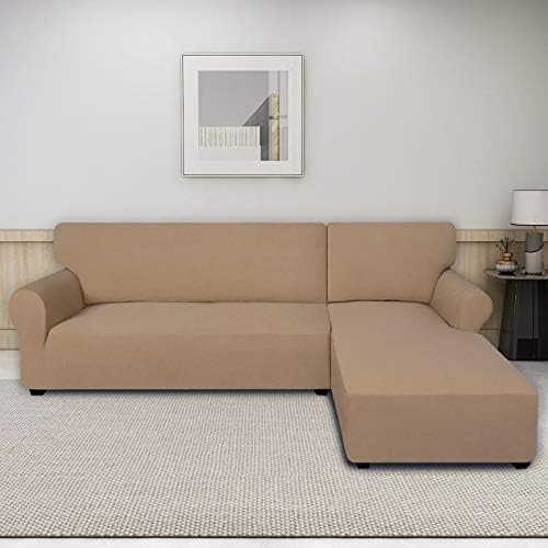 PureFit Stretch Sectional Couch Covers 2 pcs Non Slip L Shape Sofa Cover - Image 2