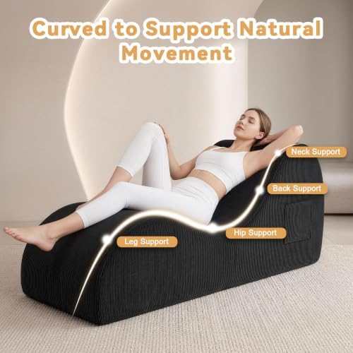 Yoga Lounge Chair for Adult, Modern Boneless Chaise Lounge Chair, Ergonomic - Image 5