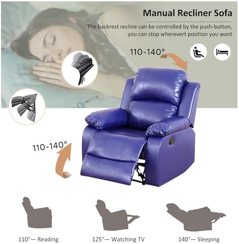 A Ainehome Living Room Furniture Set Leather Recliner Sofa Set Loveseat Chair - Image 4